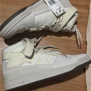 Adidas x Ivy Park Cream and White High-Top Sneakers